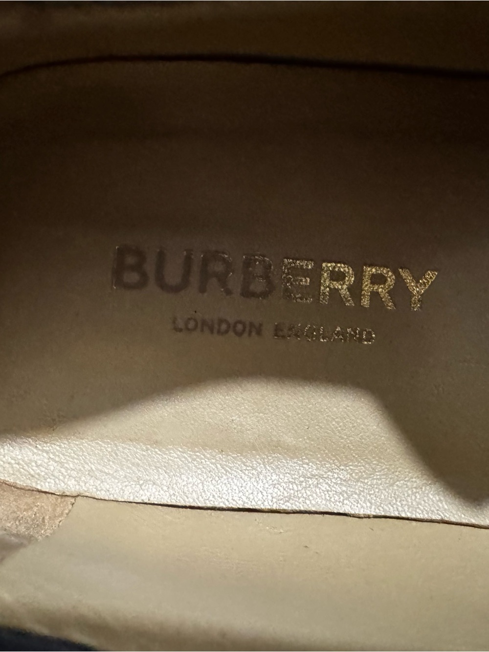 Burberry Beige Plaid Mary Jane Sandal with Gold Buckle - Picture 4 of 5